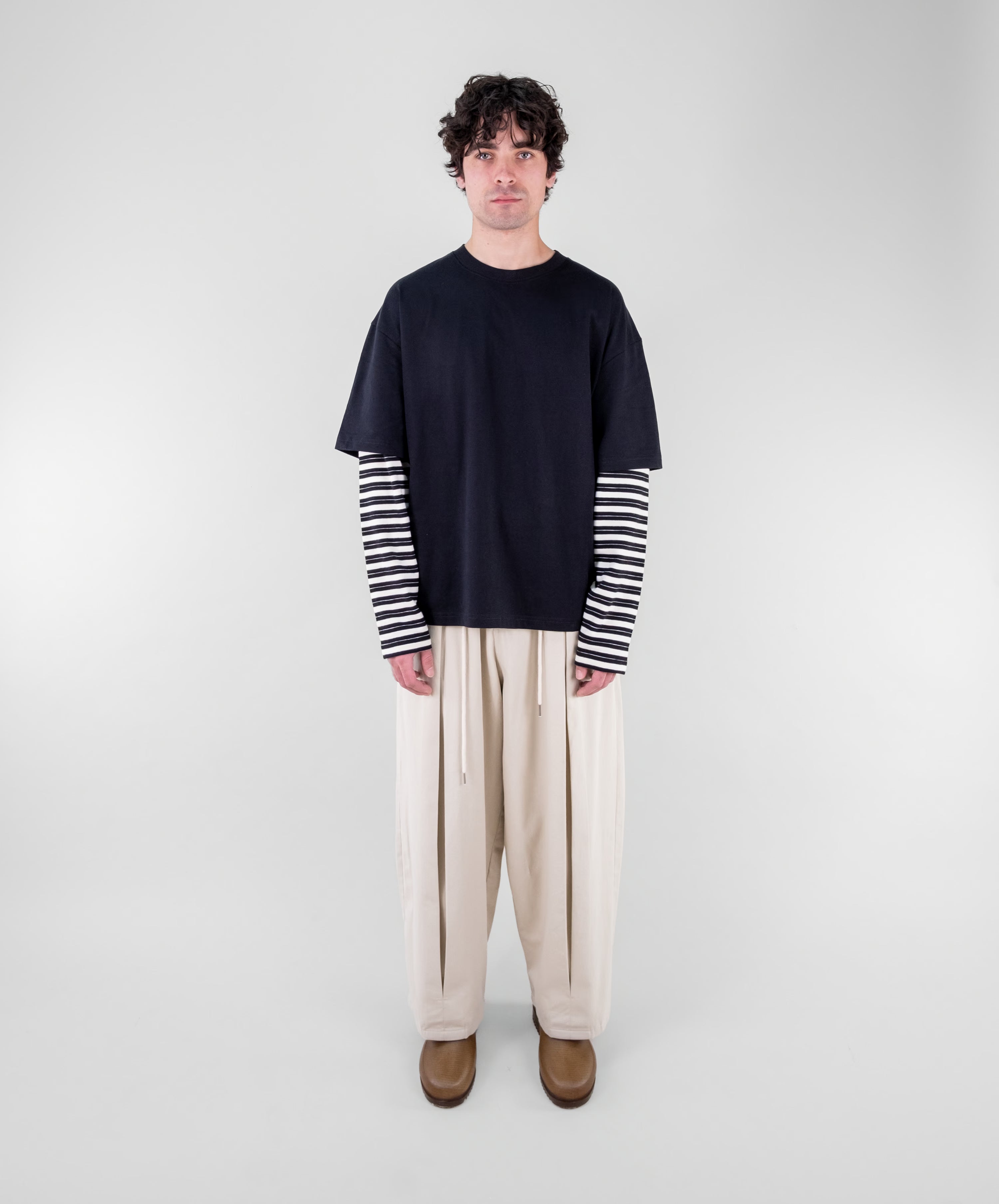 Layered Stripe Sleeve T-Shirt