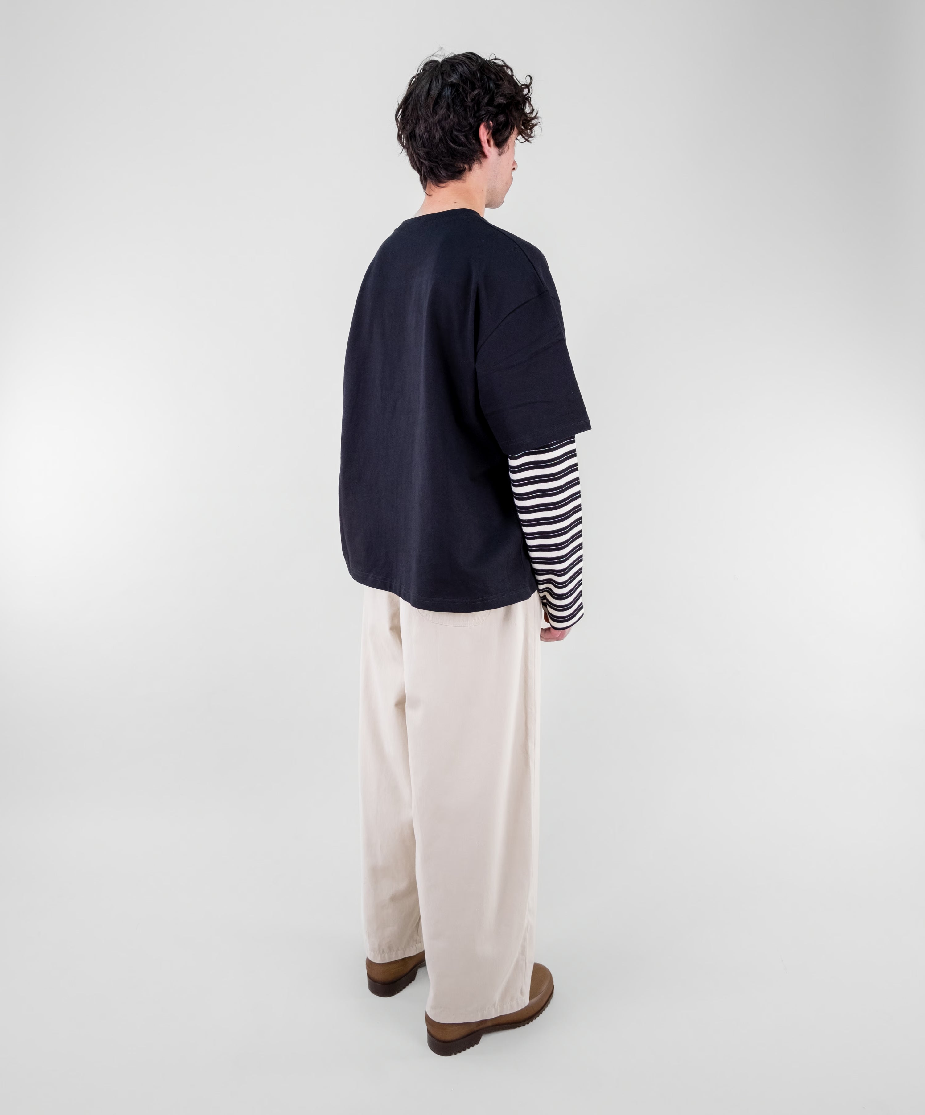 Layered Stripe Sleeve T-Shirt