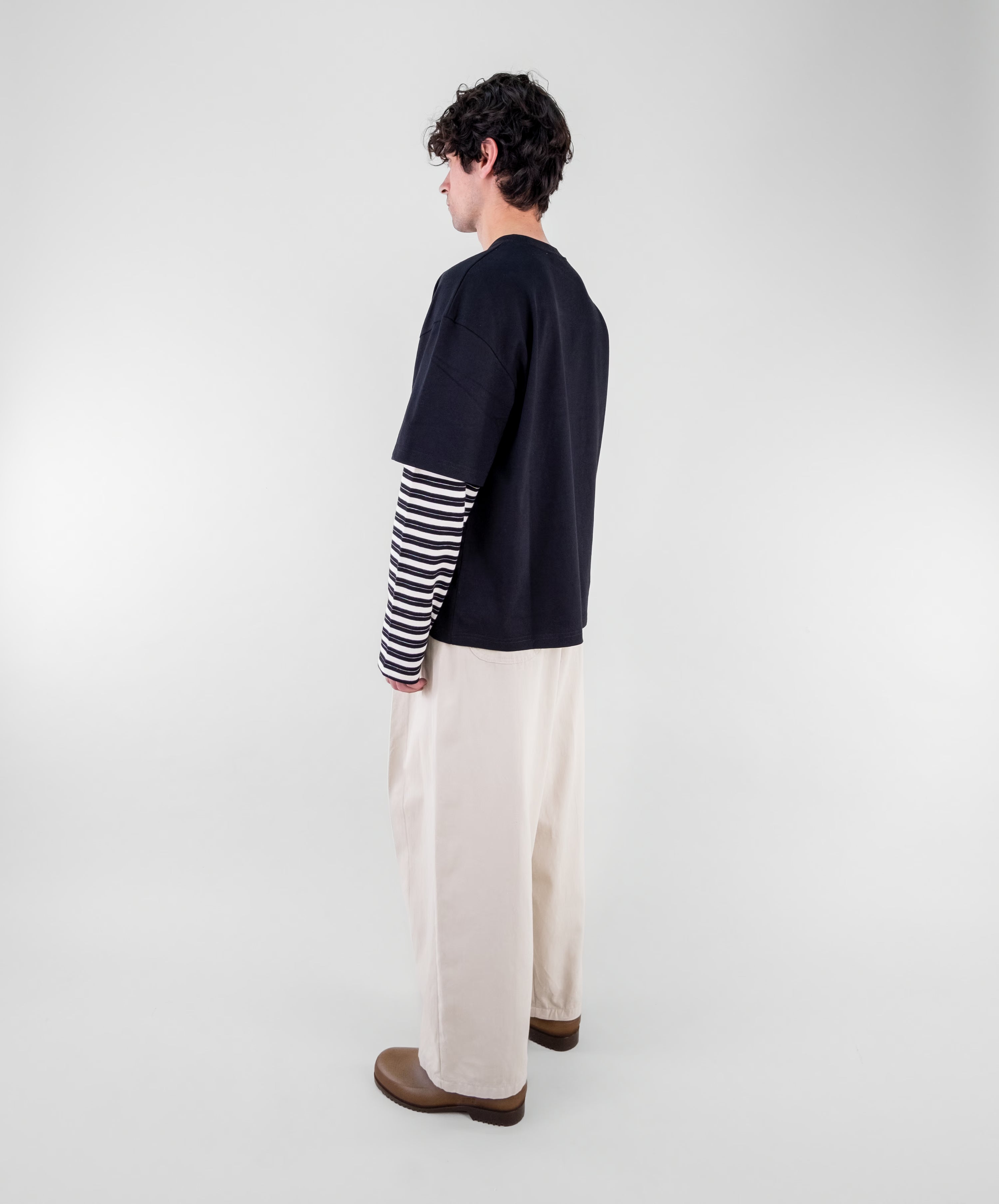 Layered Stripe Sleeve T-Shirt