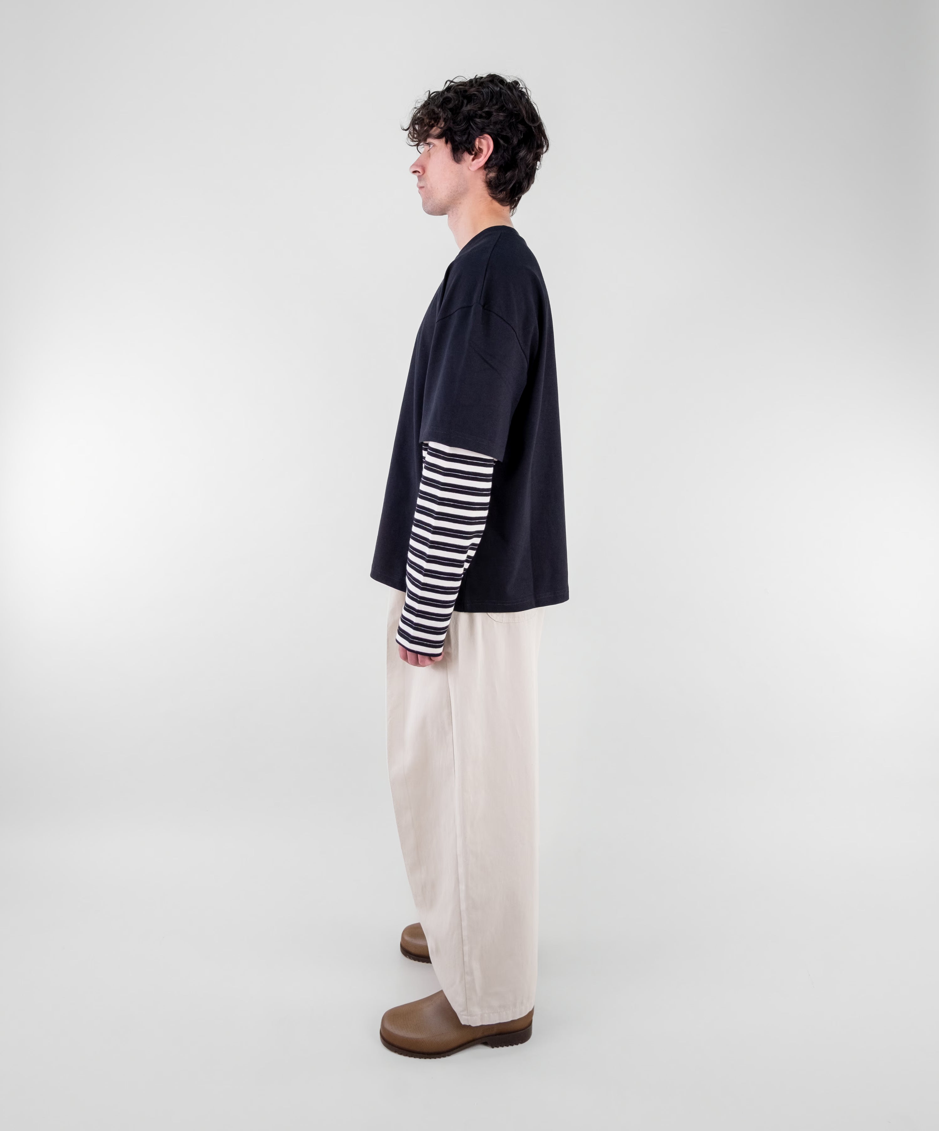 Layered Stripe Sleeve T-Shirt