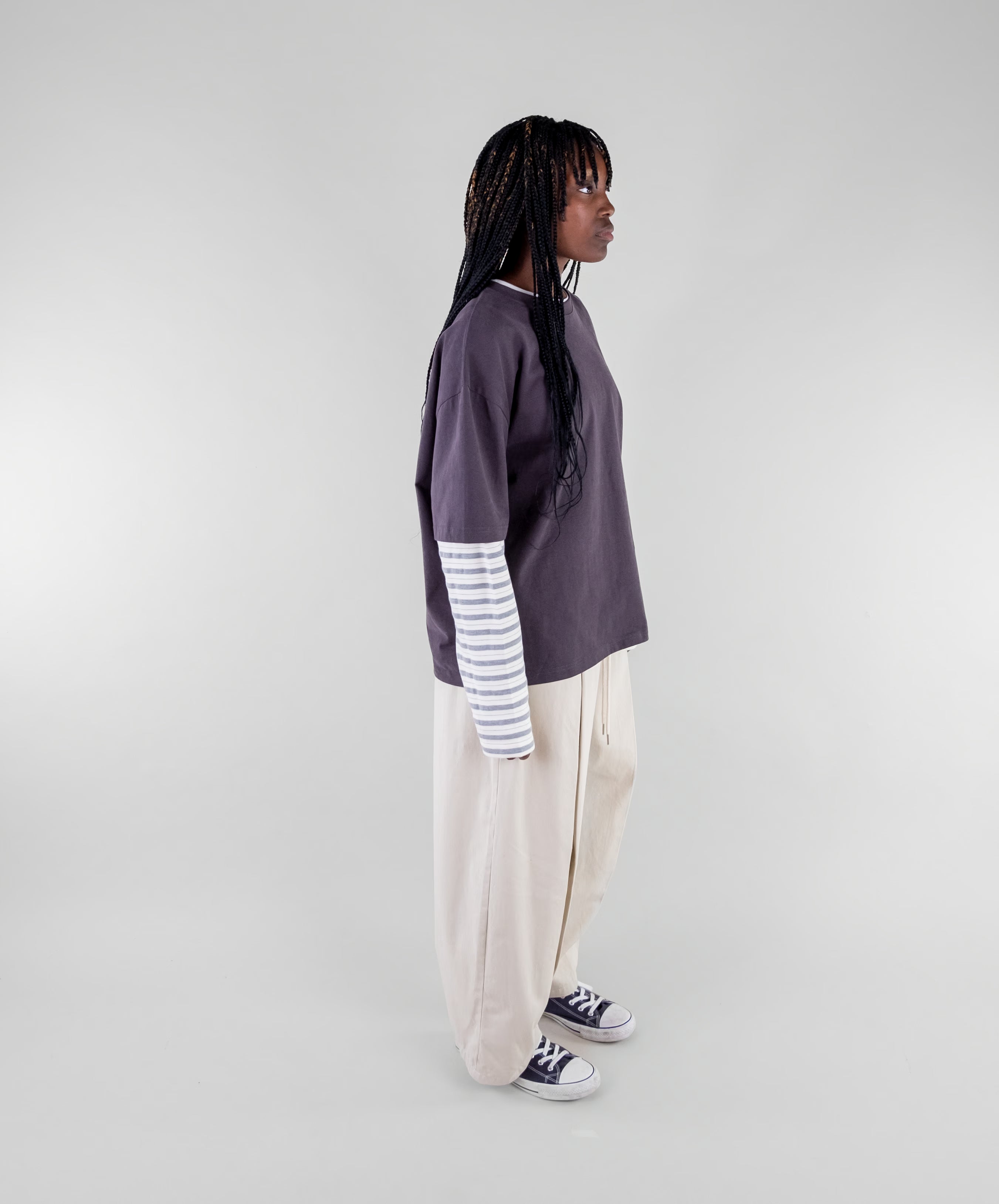 Box Pleat Cotton Trousers