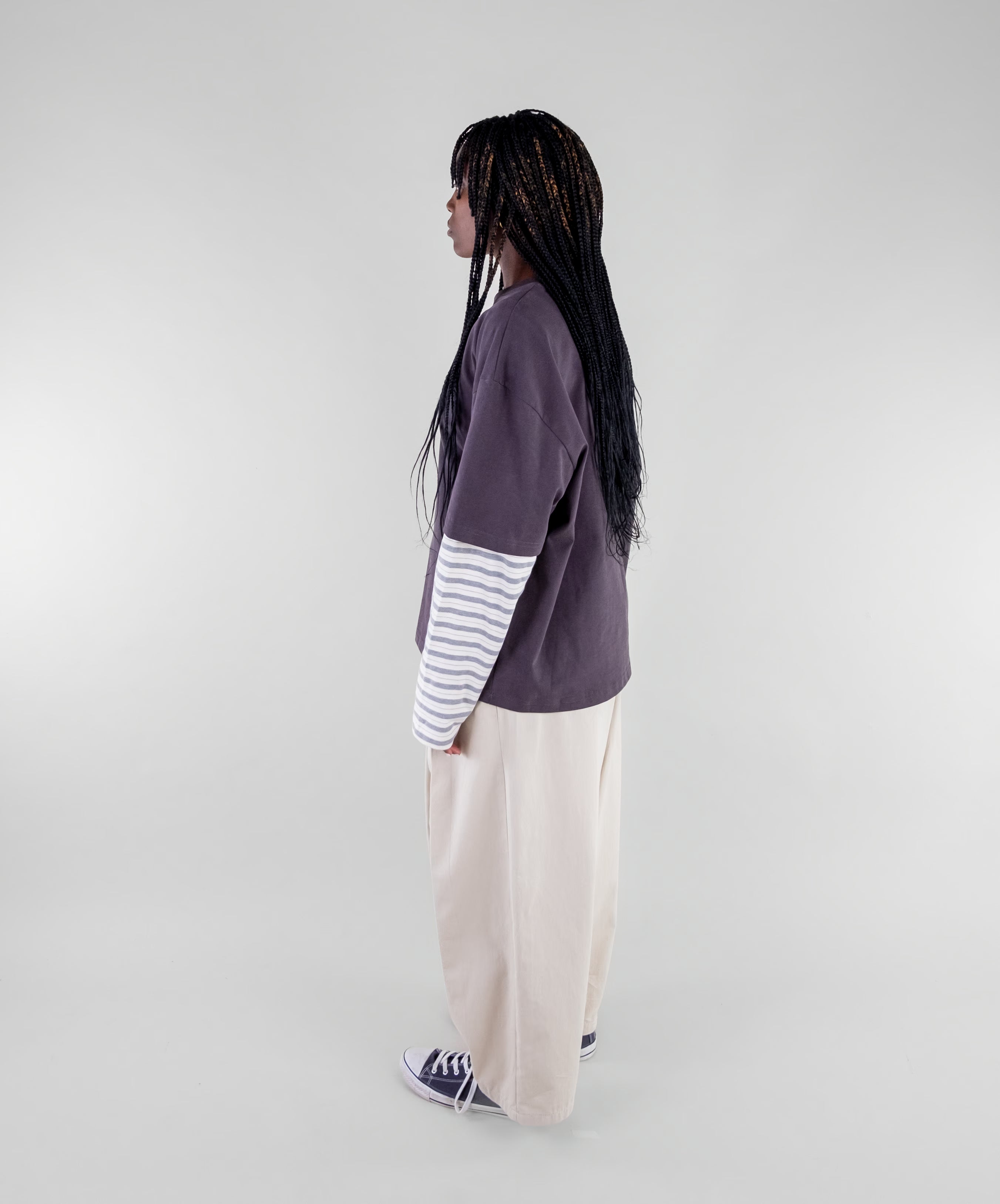 Box Pleat Cotton Trousers