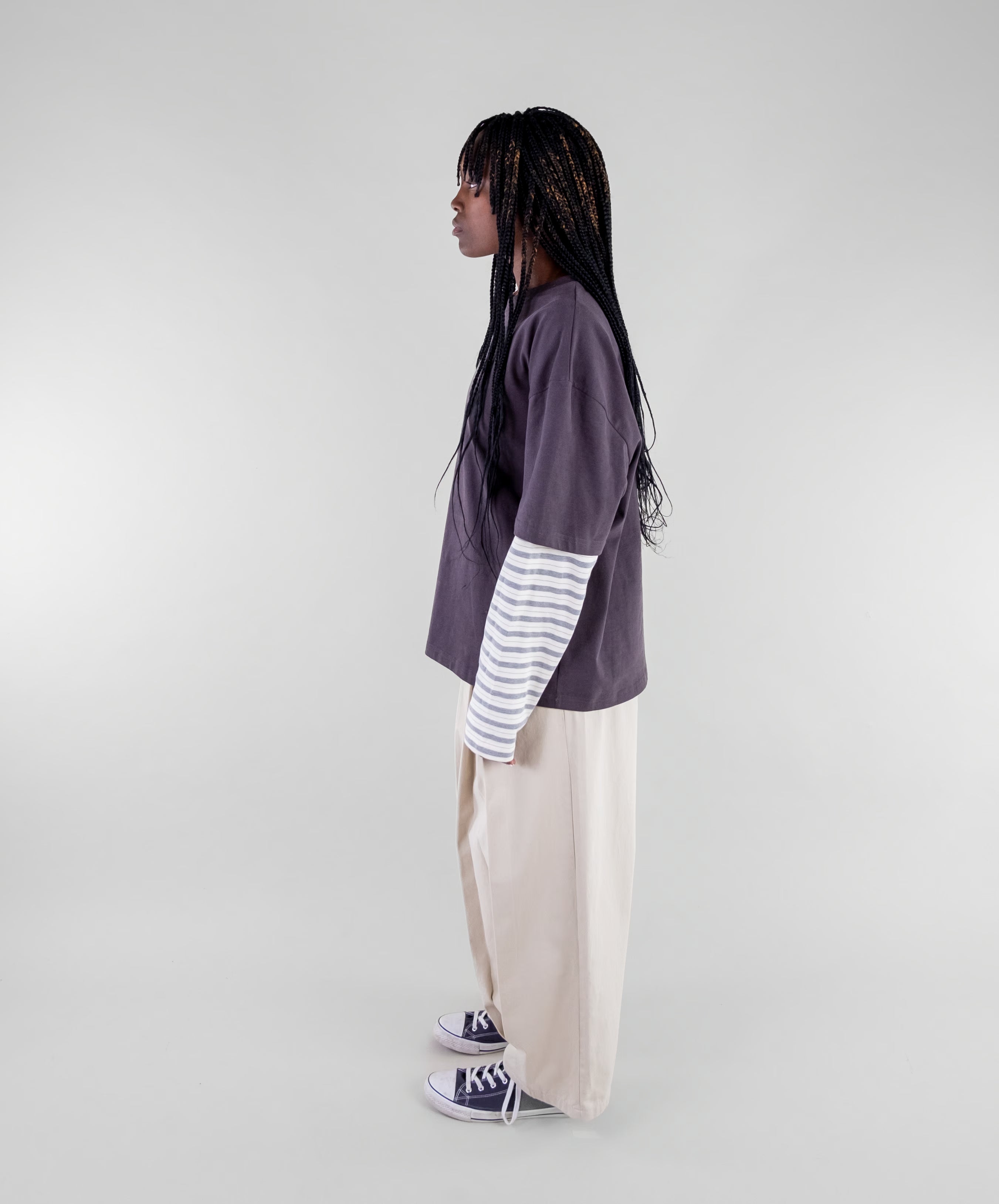 Box Pleat Cotton Trousers