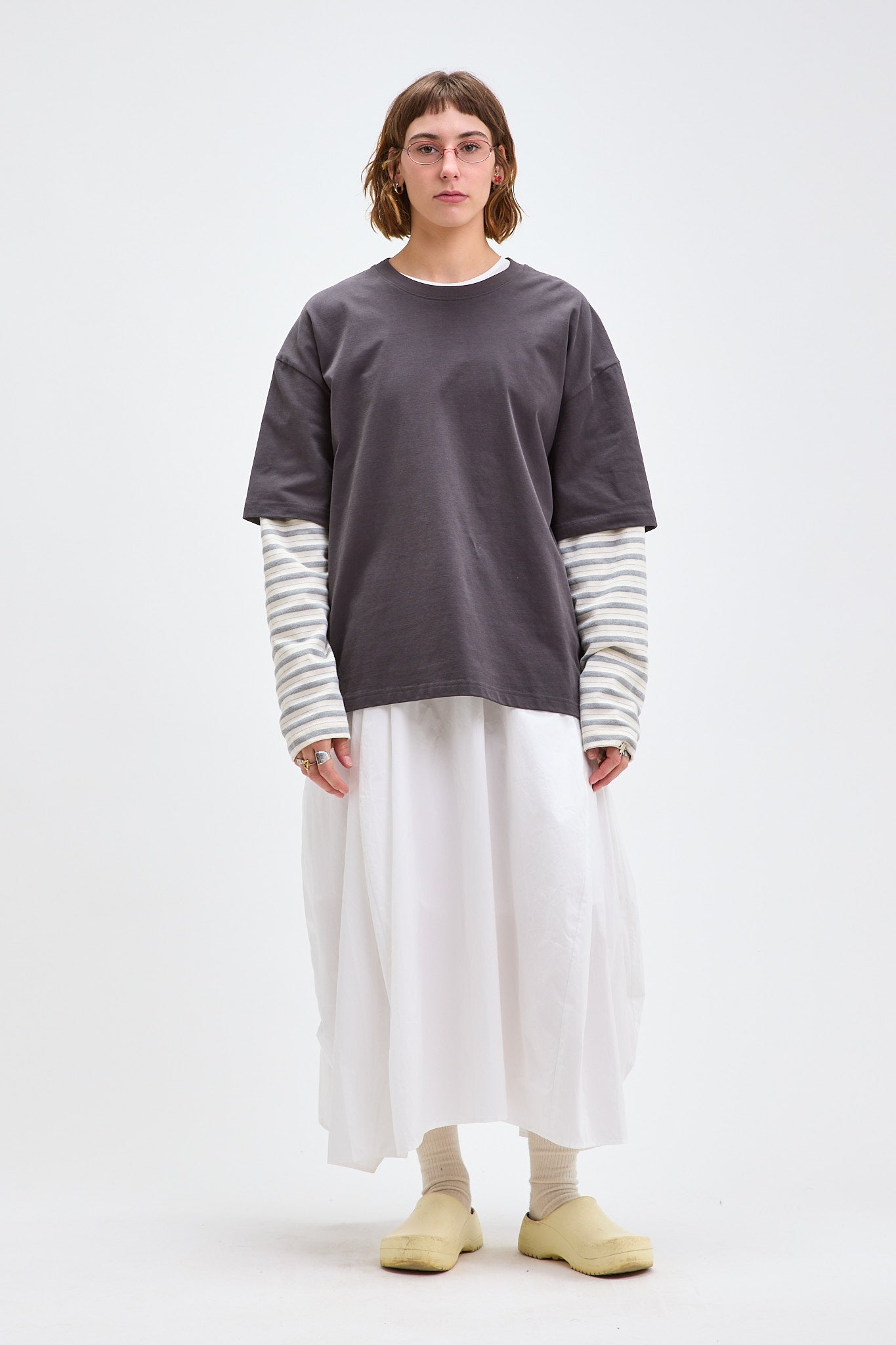 Layered Stripe Sleeve T-Shirt