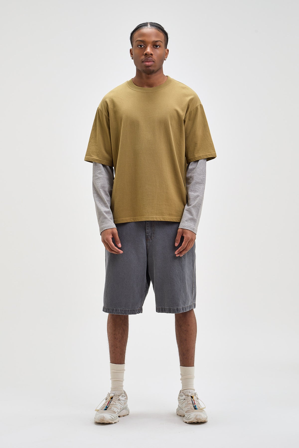 Layered Stripe Sleeve T-Shirt