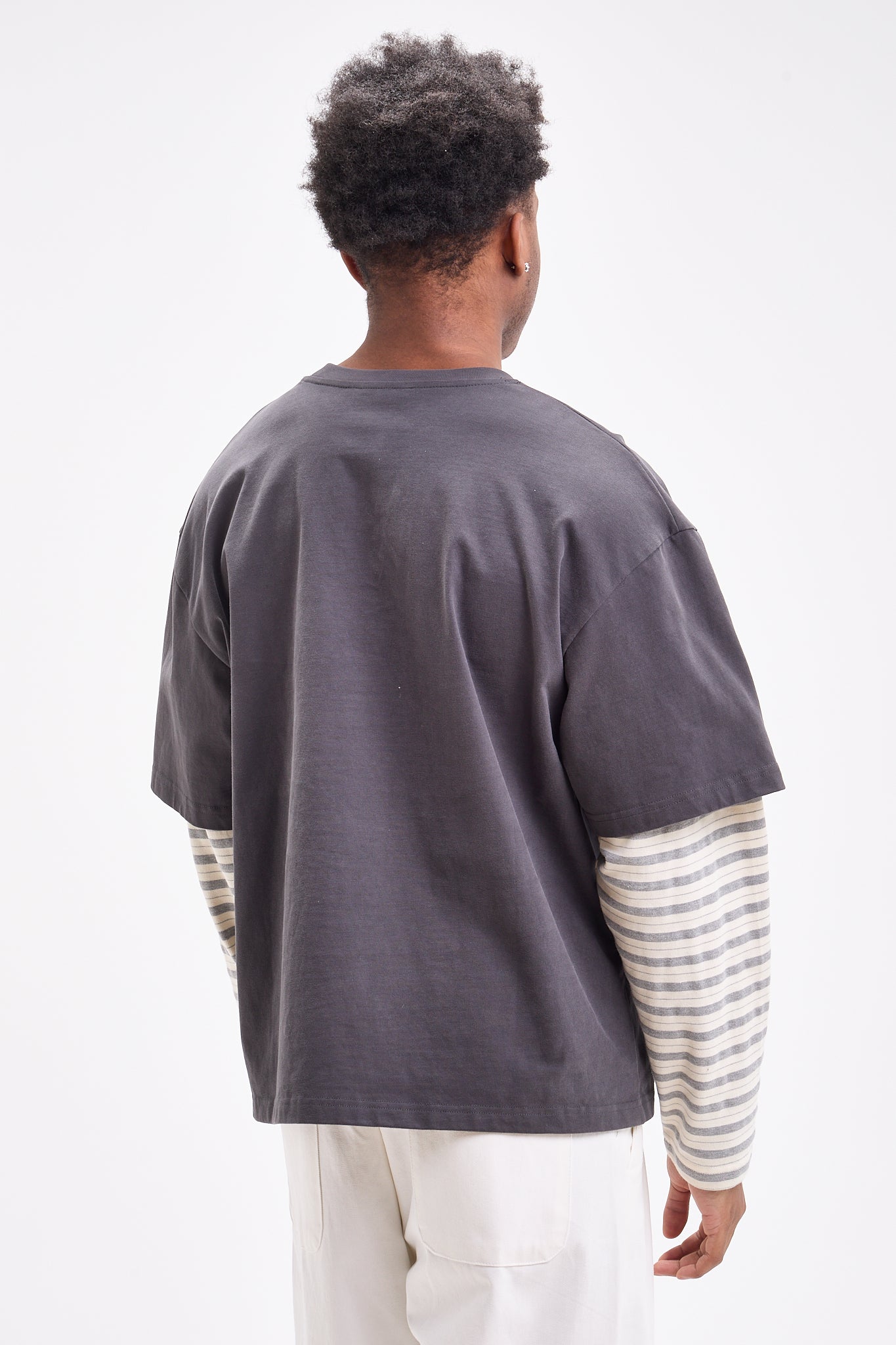 Layered Stripe Sleeve T-Shirt