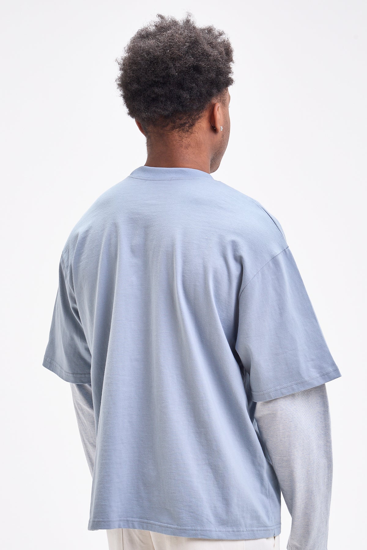 Layered Stripe Sleeve T-Shirt