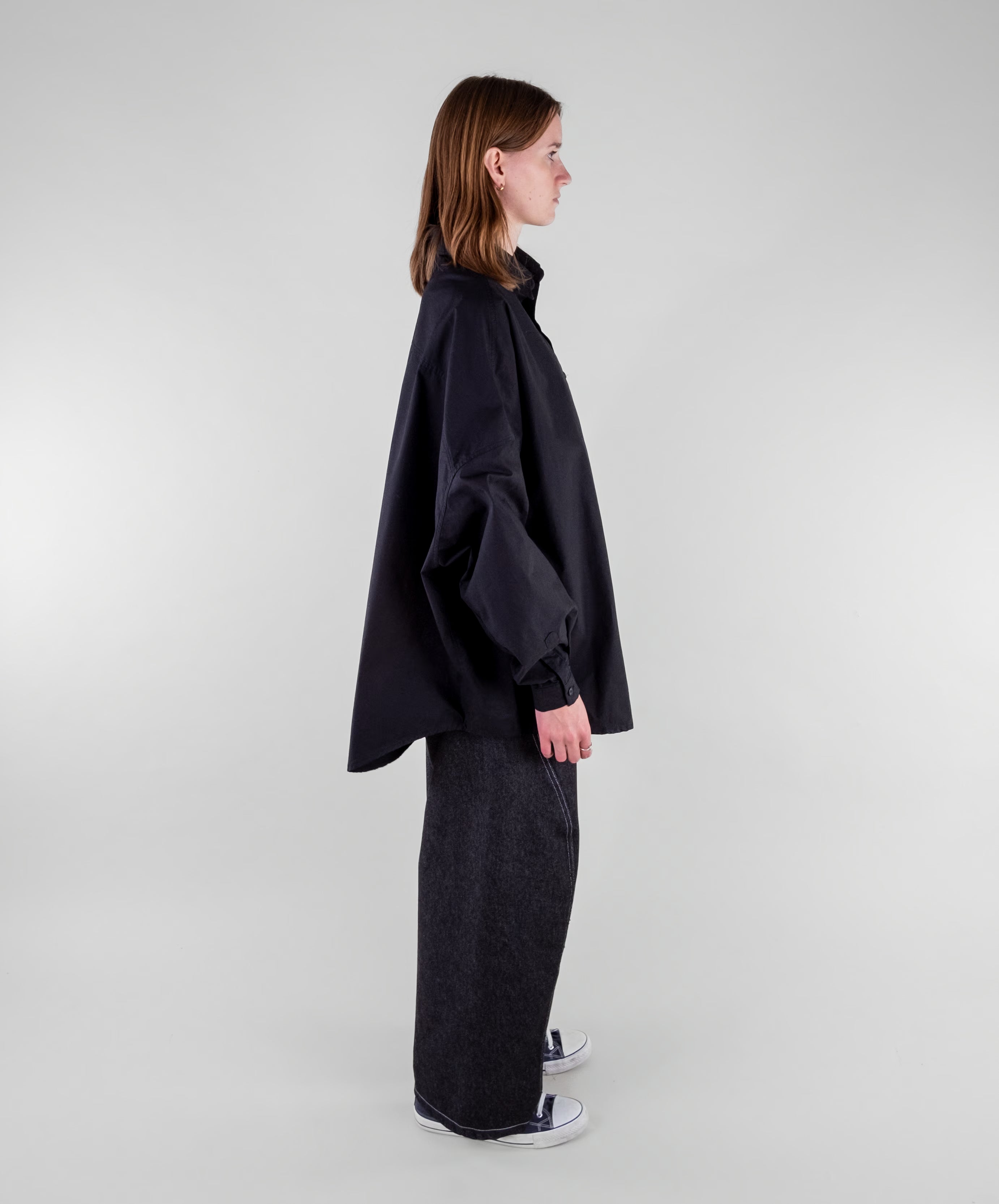 Curved Contrast Stitch Denim Jeans