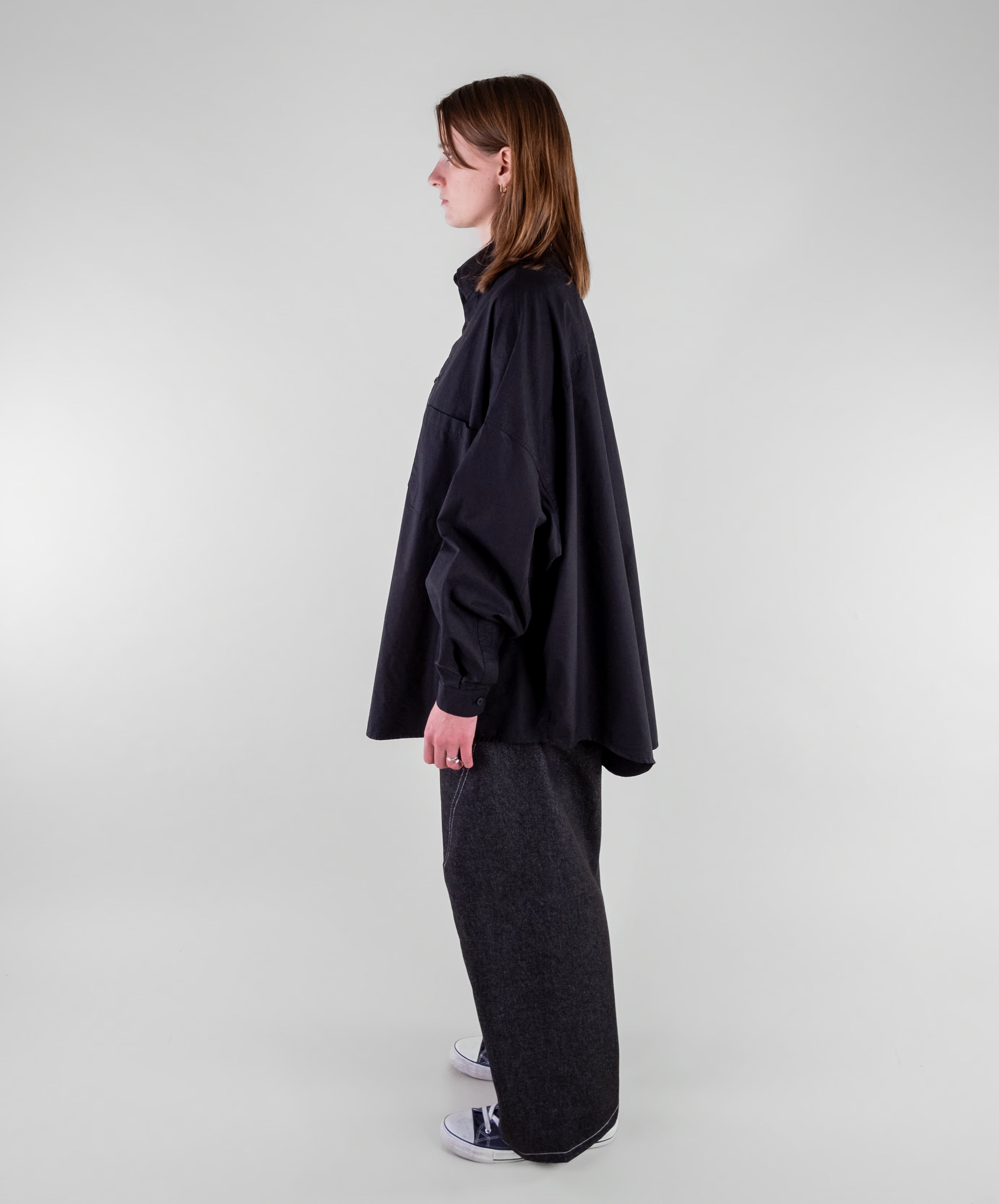 Curved Contrast Stitch Denim Jeans