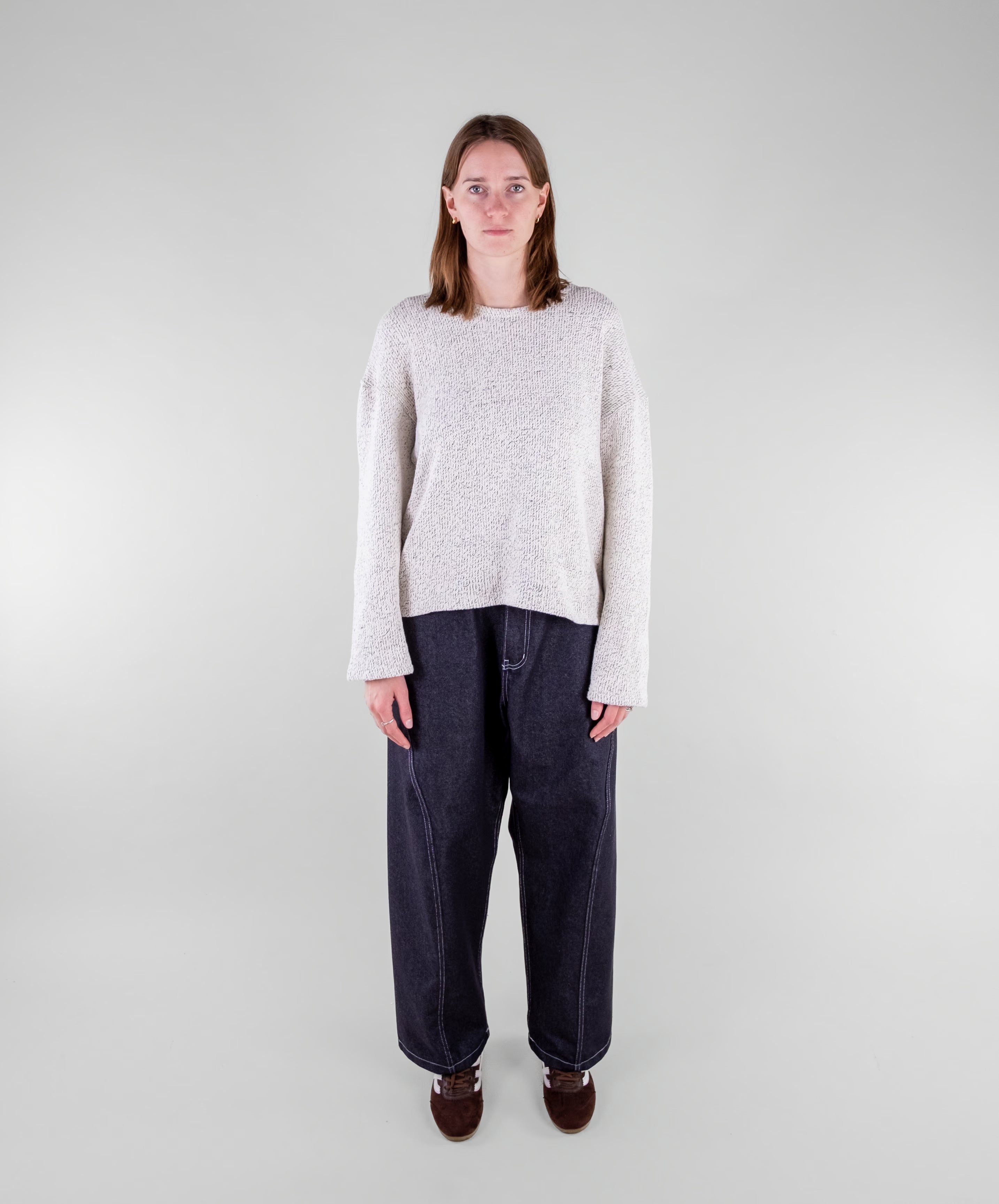 Dropped Shoulder Knit Sweater