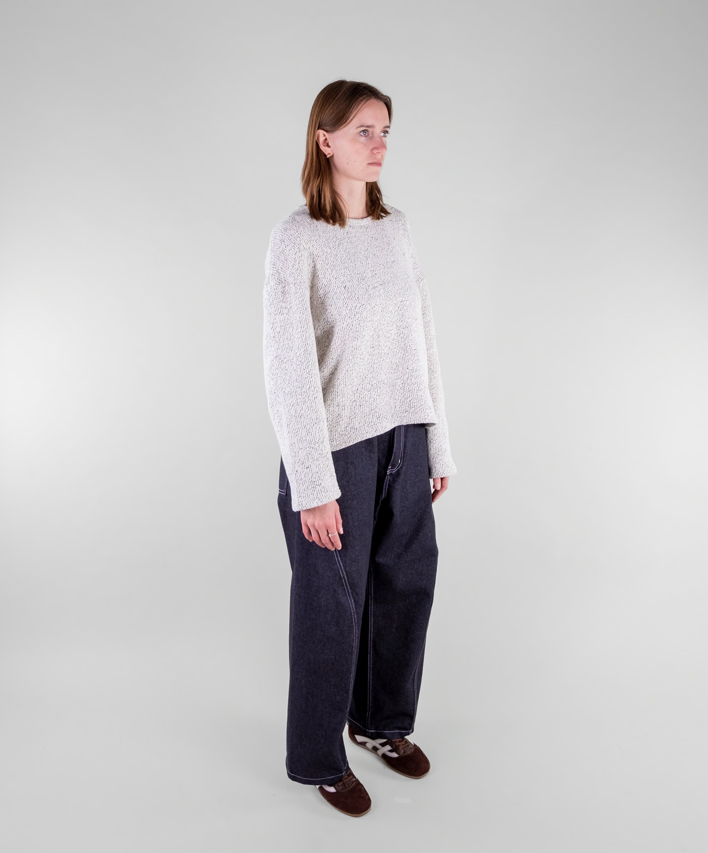 Dropped Shoulder Knit Sweater