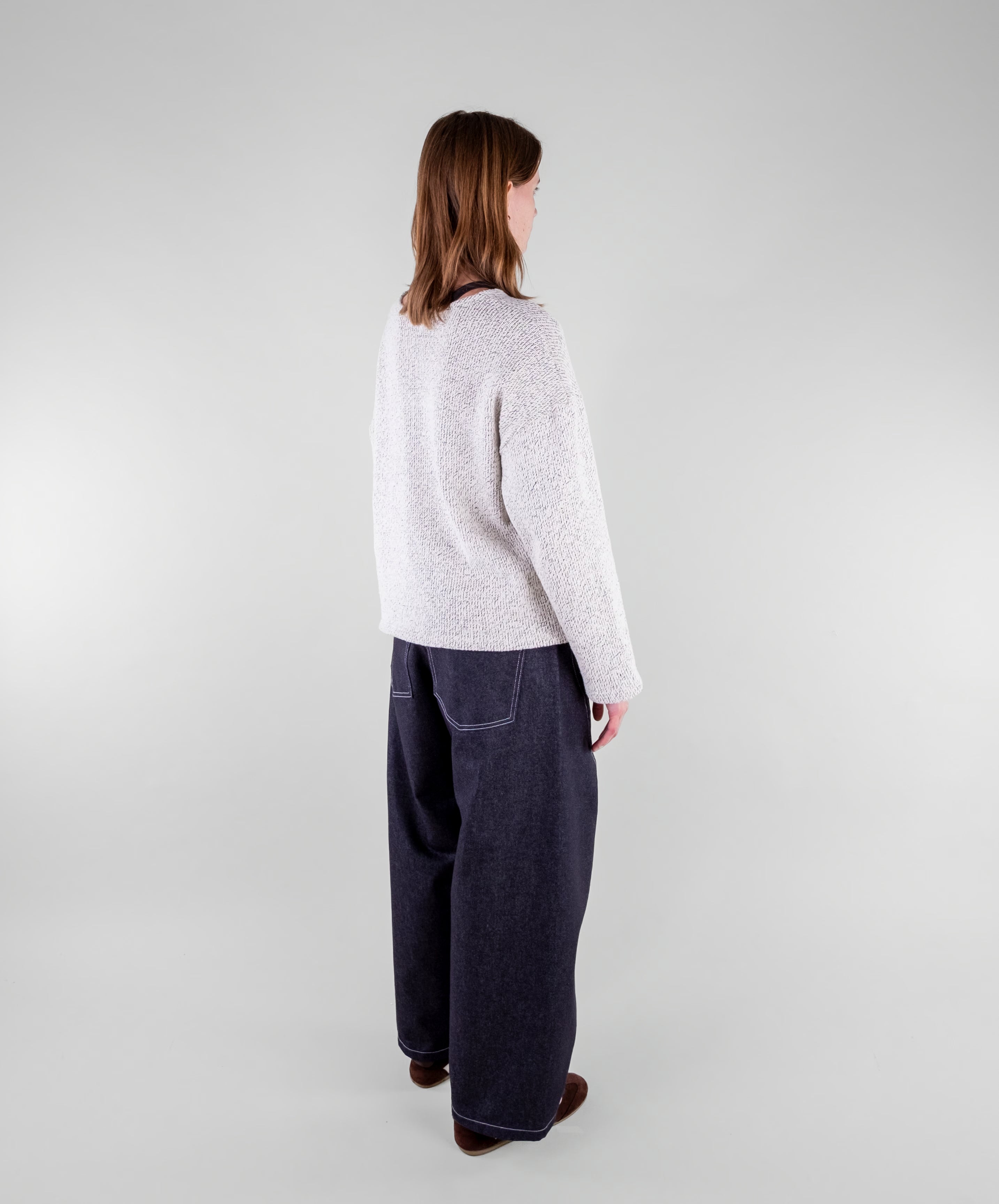 Dropped Shoulder Knit Sweater