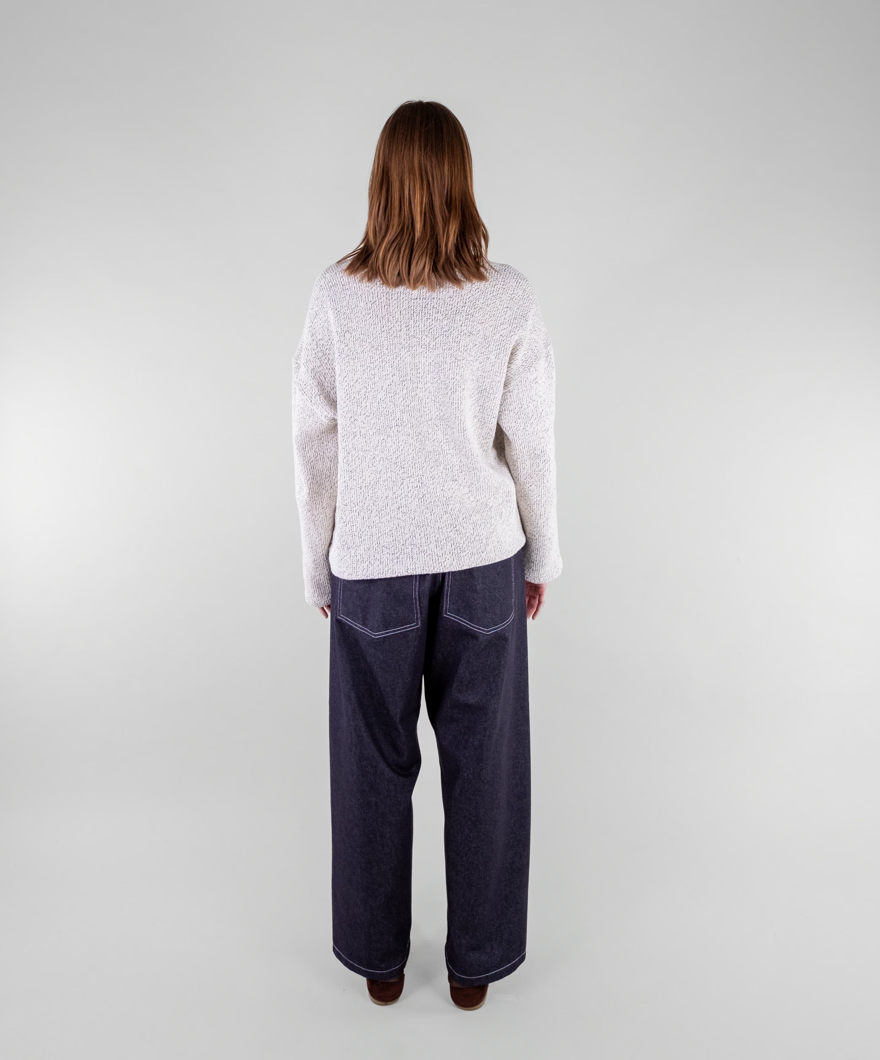 Dropped Shoulder Knit Sweater