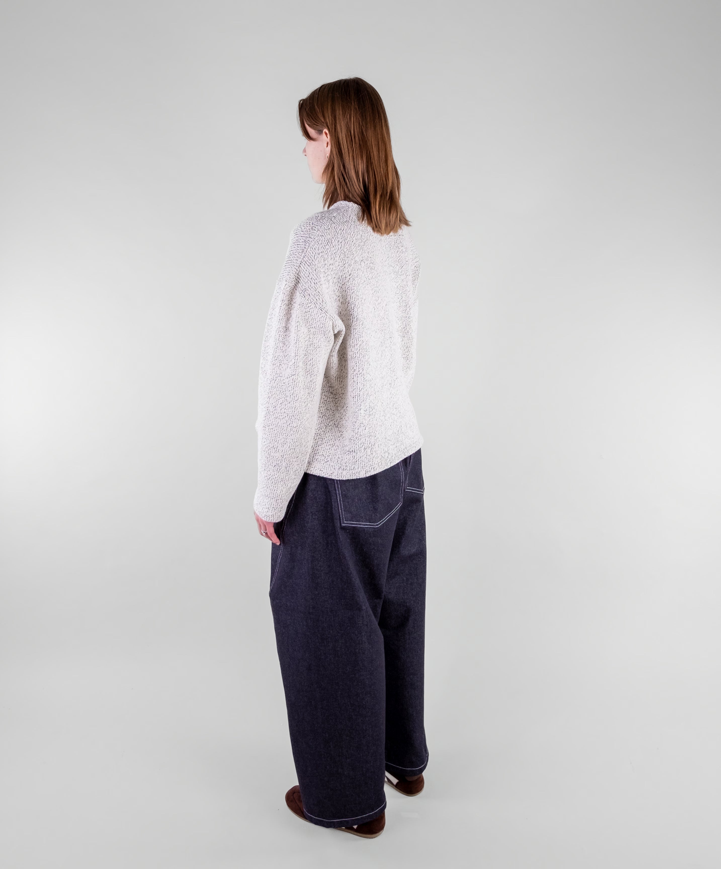 Dropped Shoulder Knit Sweater