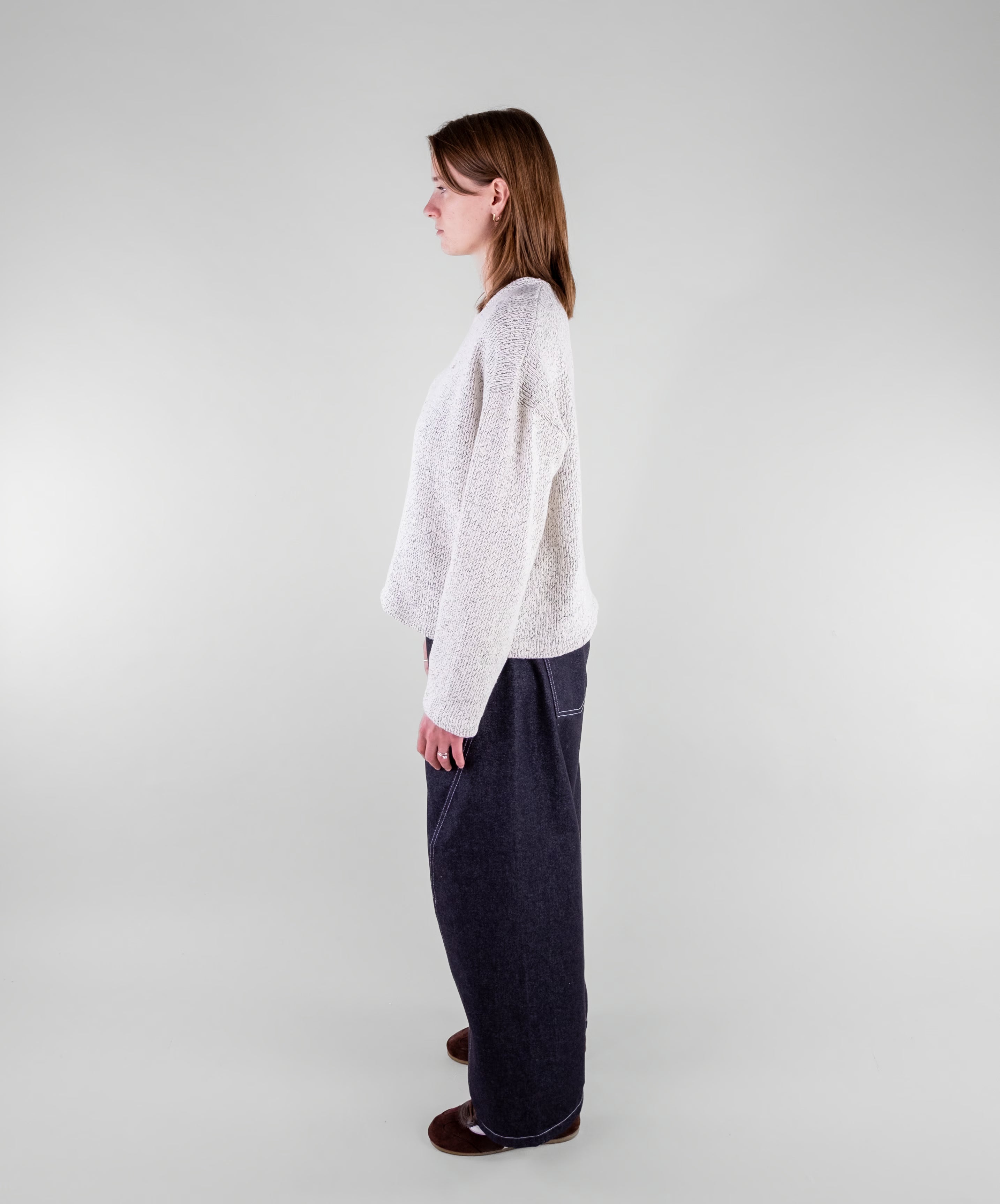 Dropped Shoulder Knit Sweater