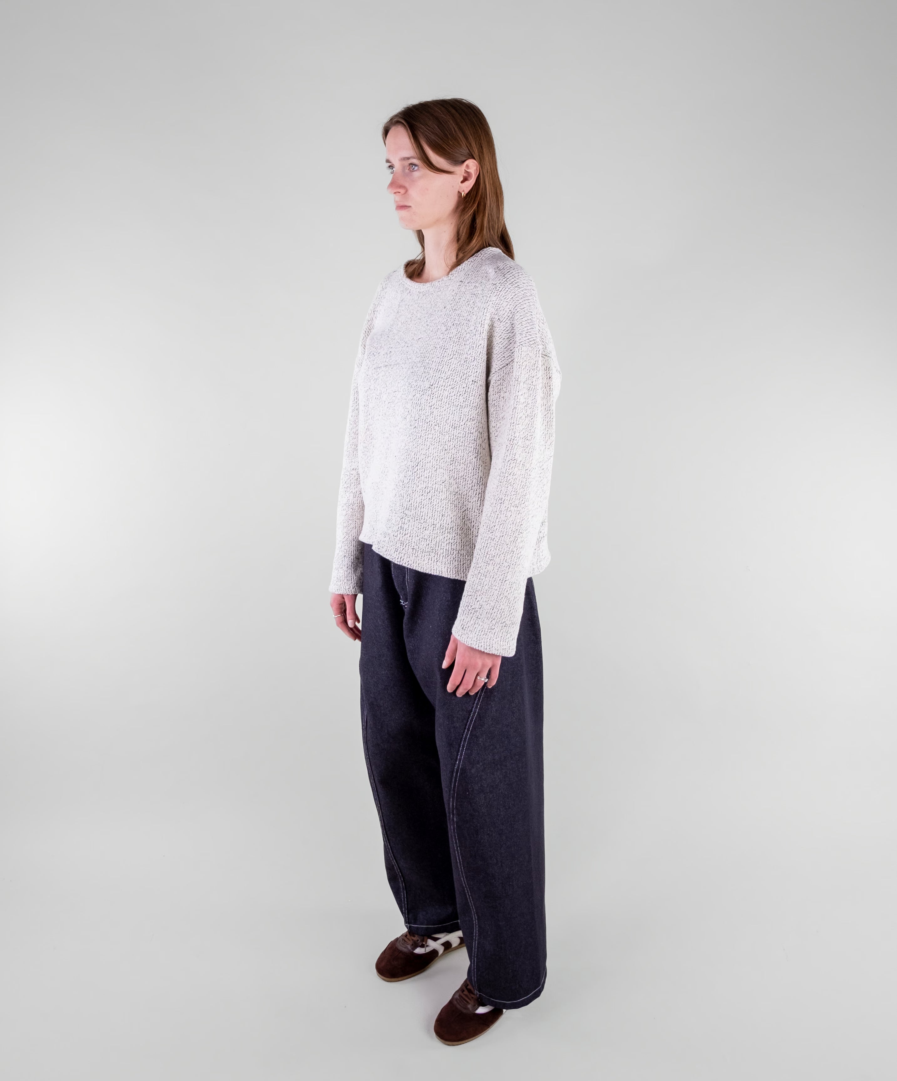 Dropped Shoulder Knit Sweater