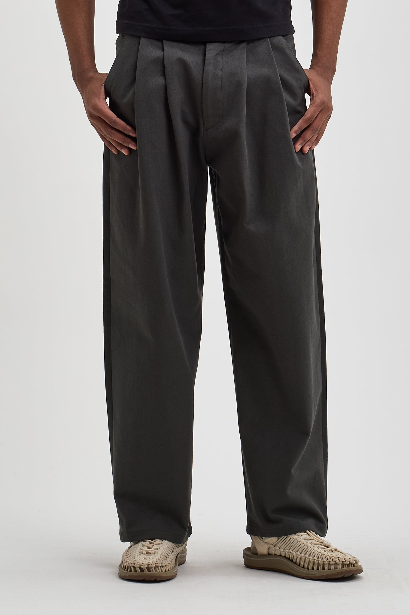 Pantalon en coton à plis