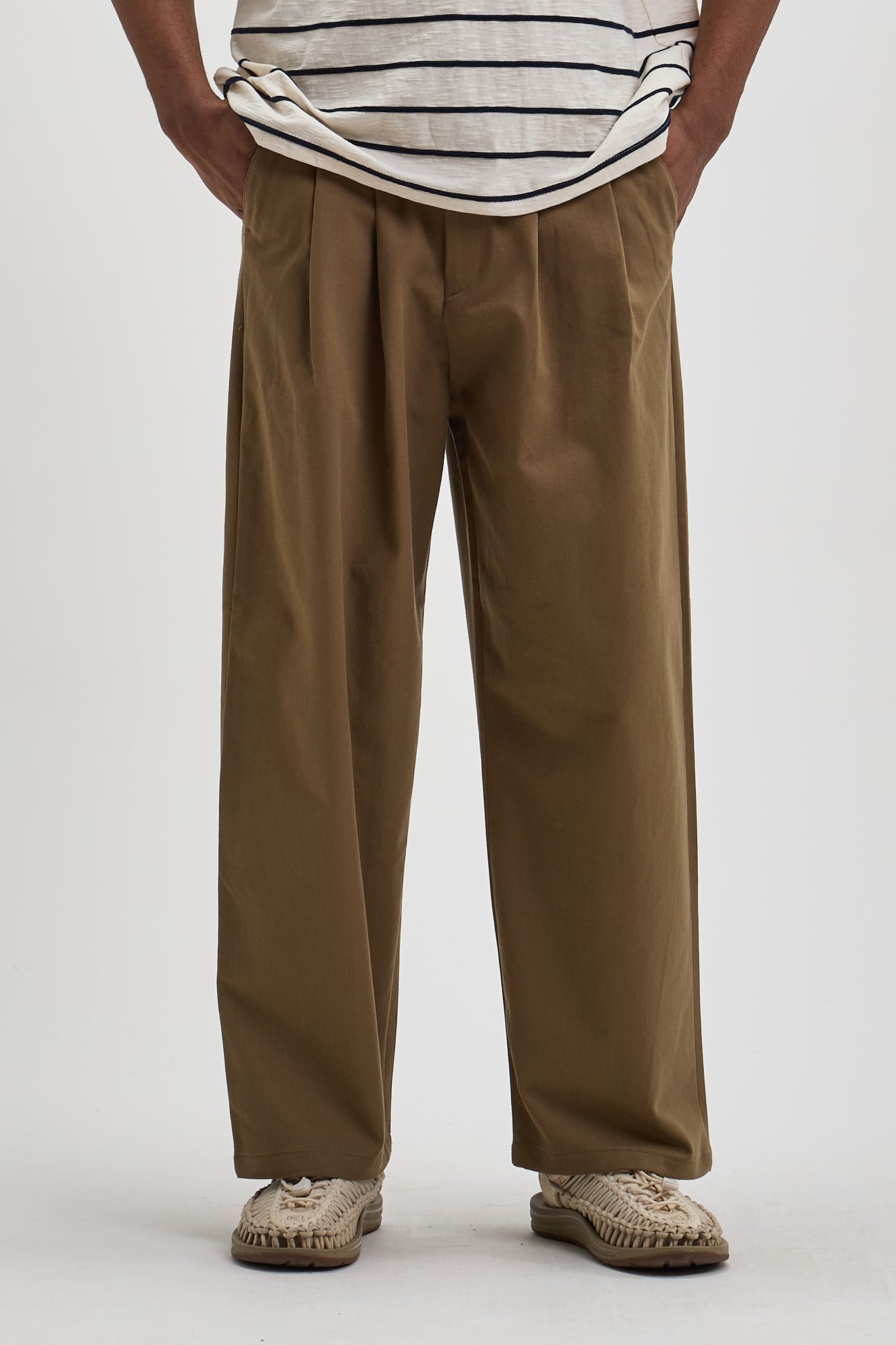 Pantalon en coton à plis