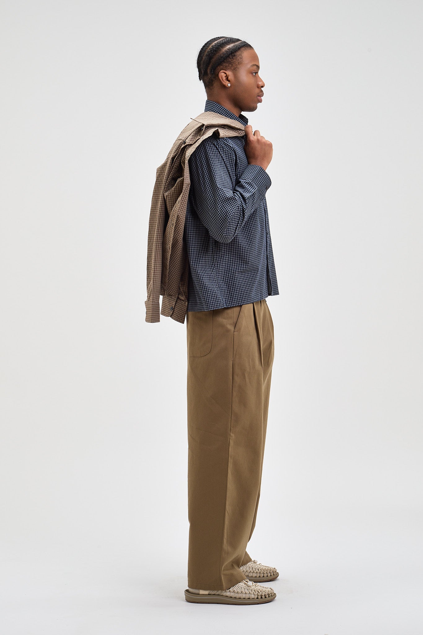 Pantalon en coton à plis