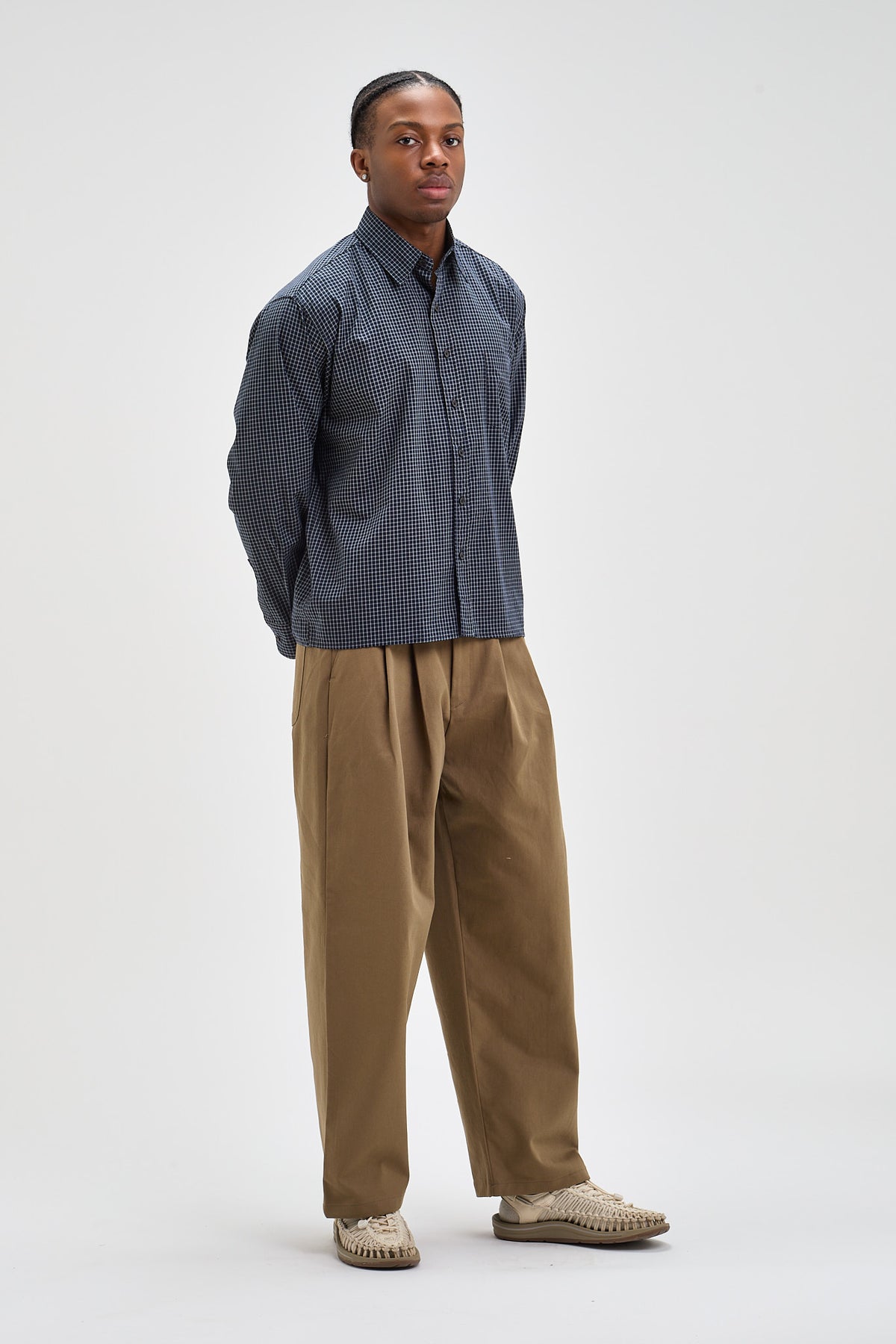 Pantalon en coton à plis