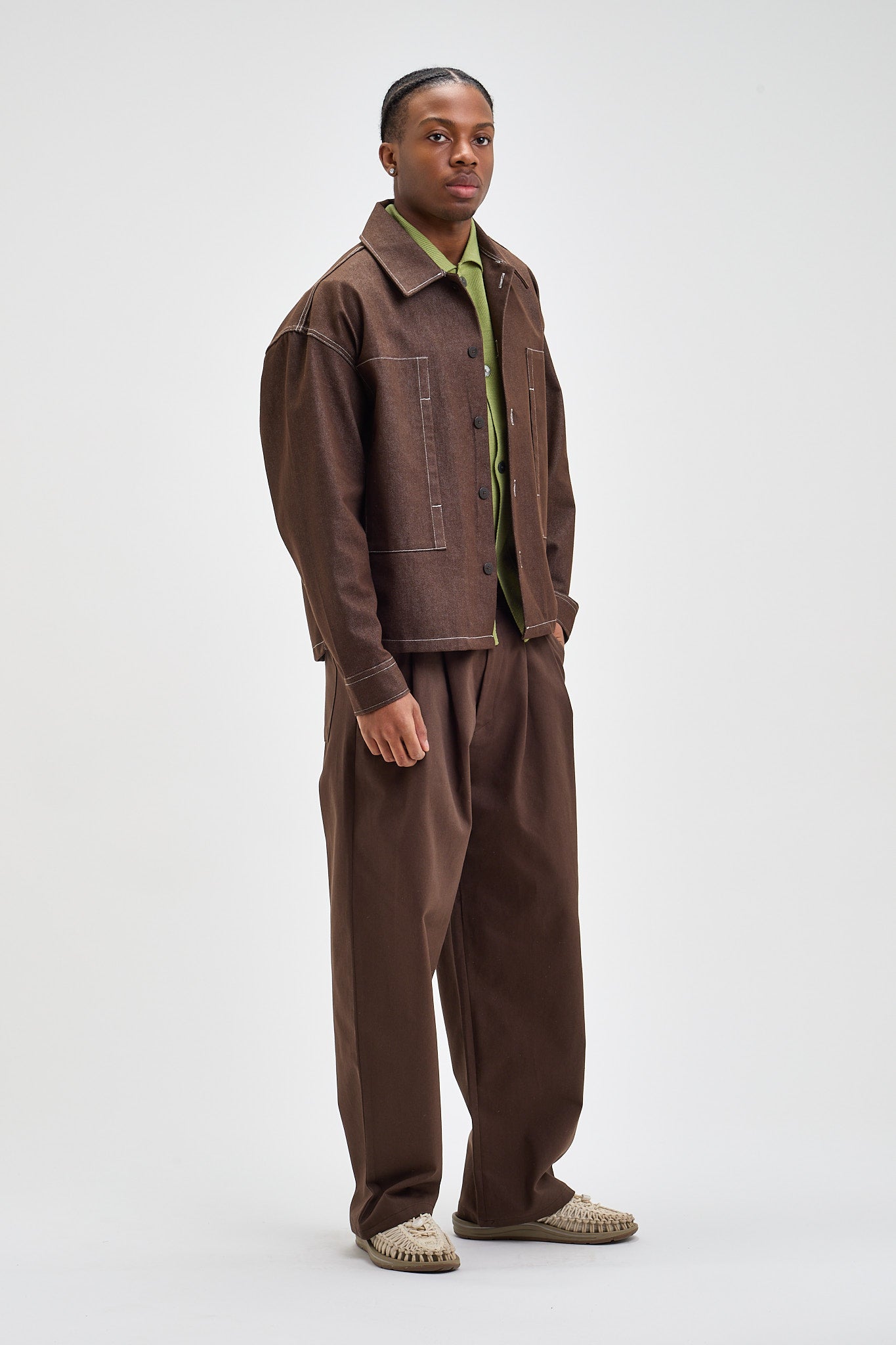 Pleated Cotton Trousers